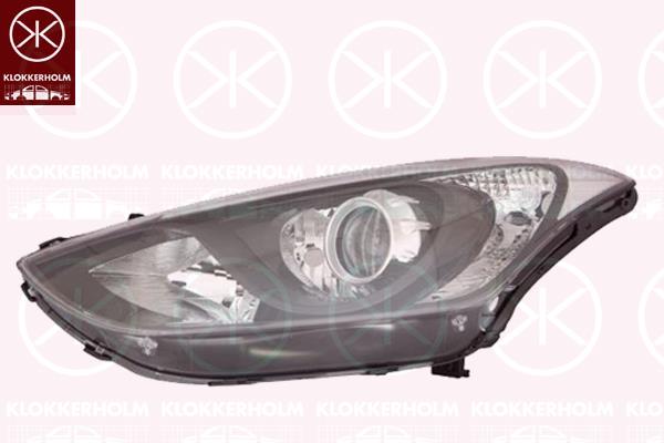 Headlight, Left, H7/H7/H7, with dynamic bending light, Optical Impression: black, with motor for headlamp levelling, 92102A6040 (HYUNDAI), 92102-A6040 (HYUNDAI)