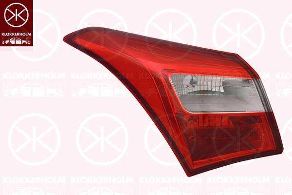 Tail Light Assembly, without bulb holder, Left, Outer section, 92401-A5020 (HYUNDAI), 92410-A5020 (HYUNDAI)