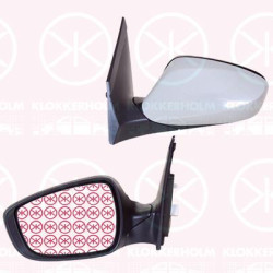 Exterior Mirror, Right, for electric mirror adjustment, Heatable, Number of pins: 5, w/primer, Convex, 87620-A6040 (HYUNDAI)