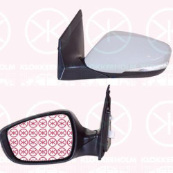 Exterior Mirror, Left, Electronically foldable, with indicator (LED), Number of pins: 8, Heatable, w/primer, Convex, 87610A6050 (HYUNDAI)