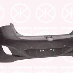 Bumper, Rear, with hole(s) for parking distance control, Number of bores: 4, black, 86610A 6010 (HYUNDAI)