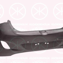 Bumper, Rear, with hole(s) for parking assistant system, Number of bores: 6, black, 86610A6610 (HYUNDAI)