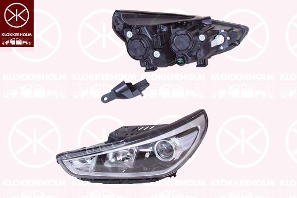 Headlight, Left, H7/H7/H7, with dynamic bending light, with motor for headlamp levelling, 92101G4020 (KIA), 92101G4020 (HYUNDAI), 92101-G4020 (KIA), 92101-G4020 (HYUNDAI)