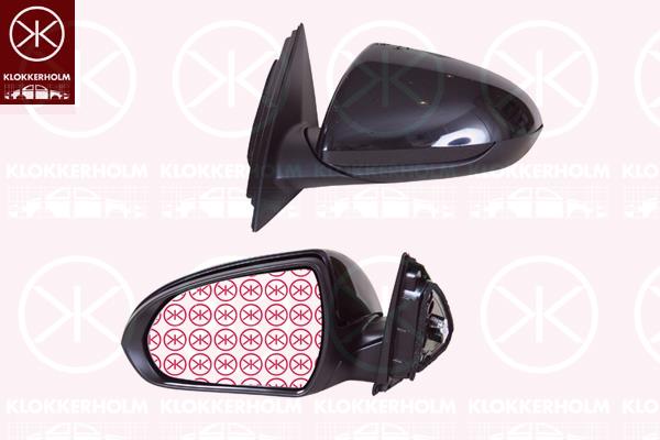 Exterior Mirror, Left, for electric mirror adjustment, Number of pins: 5, Heatable, w/primer, Aspherical, 87610-G4200 (HYUNDAI)