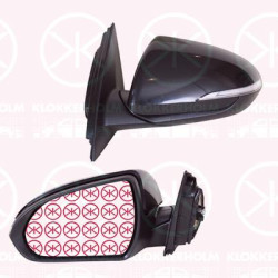 Exterior Mirror, Right, for electric mirror adjustment, with indicator (LED), Number of pins: 6, Heatable, w/primer, Convex, 87620G4351 (HYUNDAI), 87620-G4351 (HYUNDAI)