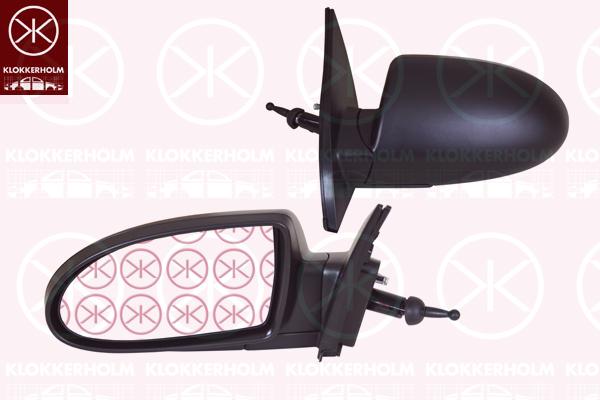 Exterior Mirror, Control: cable pull, Convex, black, Left, 876101E020 (HYUNDAI), 87610-1E020 (HYUNDAI)