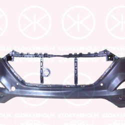 Bumper, Front, with hole(s) for washer nozzle, Smooth, black, 86540D7130 (HYUNDAI)