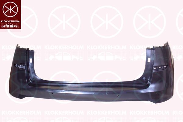 Bumper, Rear, with hole(s) for parking distance control, Vehicle Production Country: Czech Republic, Number of bores: 4, Smooth, black, 86640D7500 (HYUNDAI)