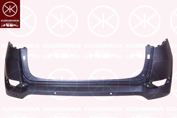 Bumper, w/primer, Rear, with hole(s) for parking distance control, Number of bores: 4, 86640-D3000 (HYUNDAI), 86640D7000 (HYUNDAI)