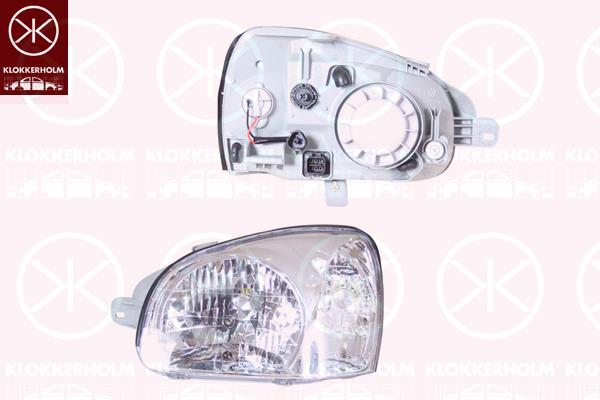 Headlight, H4, without motor for headlamp levelling, Left, Illuminance [lx]: 20, 92101-26025 (HYUNDAI)