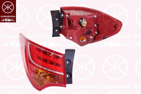 Tail Light Assembly, Right, LED, P21W, without bulb holder, 92402-2W130 (HYUNDAI), 924022W130 (HYUNDAI)