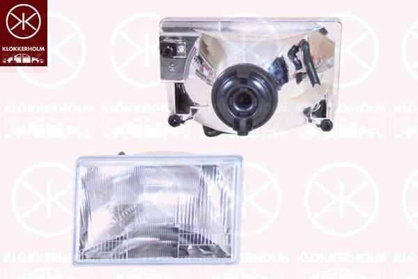 Headlight, H4, Right, Illuminance [lx]: 20, with holder, Outer section, without motor for headlamp levelling, 55054832 (JEEP)