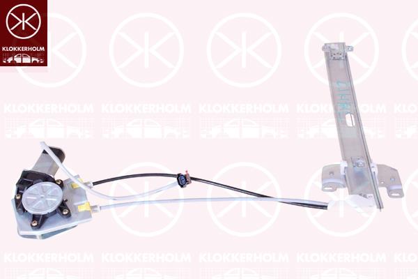 Window Regulator, with electric motor, without comfort function, Electric, Left Front, 5096176AA (JEEP), 55363287 (JEEP)