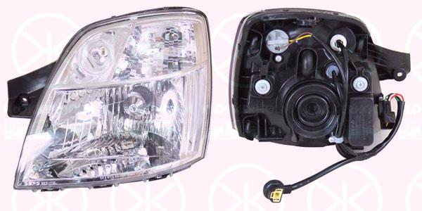 Headlight, H4, with motor for headlamp levelling, Left, Model Year to: 2007, Illuminance [lx]: 20, 92101 07000 (KIA), 92101 07010 (KIA), 92101 07060 (KIA), 9210107011 (KIA)