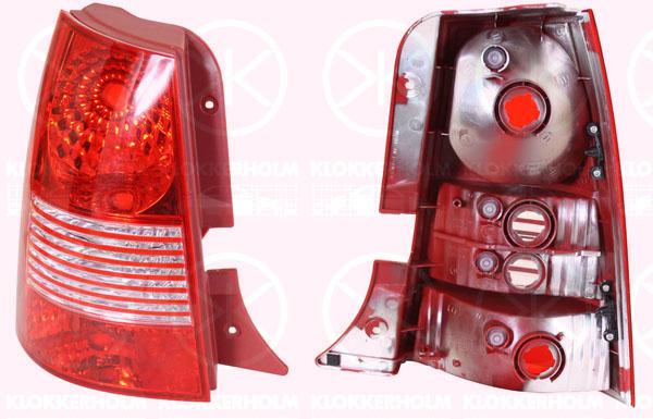 Tail Light Assembly, without bulb holder, Left, Model Year to: 2007, 9240107000 (KIA), 9240107010 (KIA)