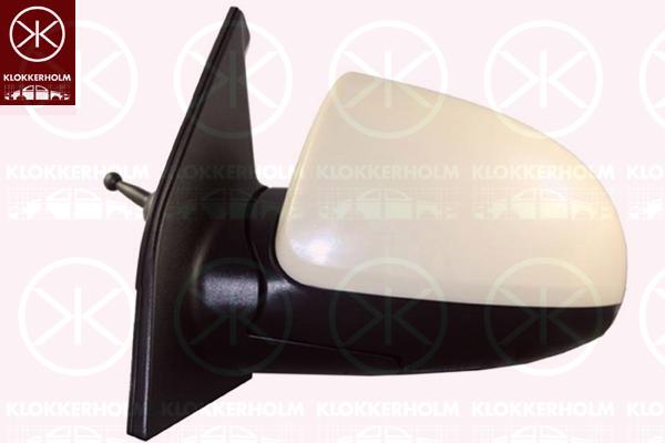 Exterior Mirror, Left, Control: cable pull, w/primer, Convex, 87610 07038 (KIA)