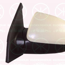 Exterior Mirror, Left, for electric mirror adjustment, Number of pins: 5, w/primer, Heatable, Convex, 87610 07158 (KIA)