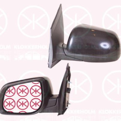 Exterior Mirror, Right, for electric mirror adjustment, w/primer, Heatable, Convex, Number of pins: 5, 876201Y310 (KIA), 876201Y390 (KIA)