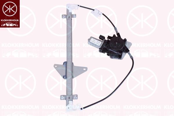 Window Regulator, 4-dr, with electric motor, Electric, Left Front, Number of pins: 2, 824011Y010 (KIA)