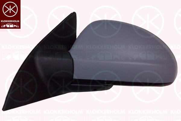 Exterior Mirror, Left, for electric mirror adjustment, w/primer, Heatable, Aspherical, 87610 1H100 (KIA), 87610-1H150 (KIA)