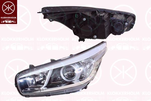 Headlight, Left, Illuminance [lx]: 12.5, H7/H7, Housing Colour: black, with motor for headlamp levelling, 92101A2420 (KIA), 92101-A2420 (KIA)