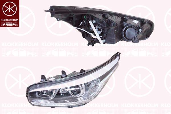 Headlight, Left, Illuminance [lx]: 17.5, H7/H7/H7, with daytime running light (LED), with motor for headlamp levelling, 92101A2020 (KIA), 92101-A2020 (KIA)