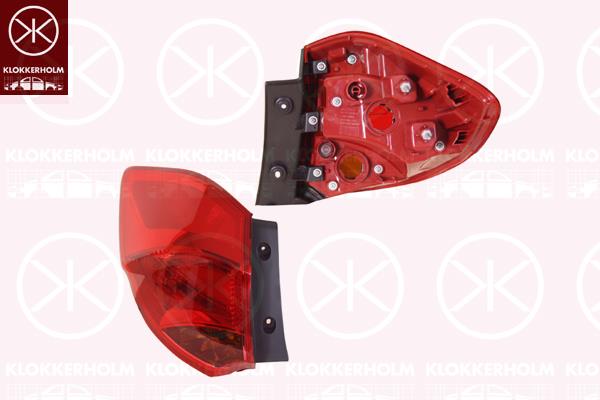 Tail Light Assembly, Left, without bulb holder, LED, P21W, Samlip, 92401A2020 (KIA), 92401-A2020 (KIA)