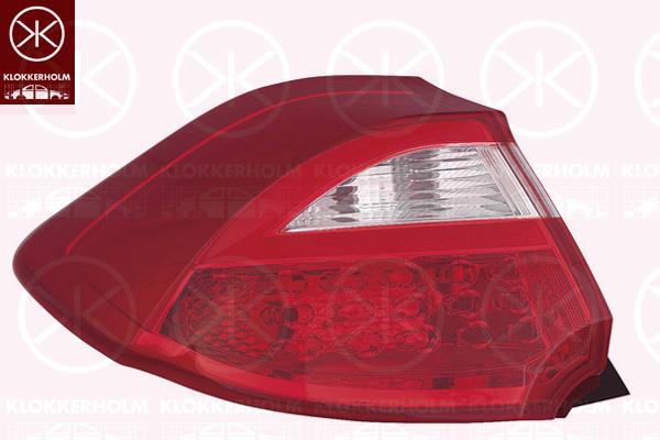 Tail Light Assembly, Right, without bulb holder, LED, P21W, Samlip, 92402A2200 (KIA), 92402-A2200 (KIA)