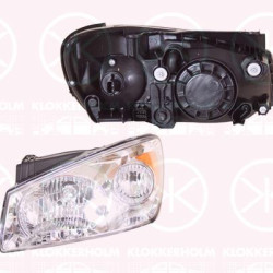 Headlight, H4, with motor for headlamp levelling, Right, Illuminance [lx]: 12.5, Housing Colour: chrome, 92102 2F020 (KIA)