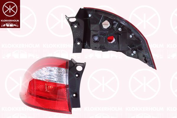 Tail Light Assembly, without bulb holder, Left, 924011W210 (KIA), 92401-1W210 (KIA)