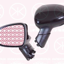 Exterior Mirror, Left, for electric mirror adjustment, Number of pins: 5, Connector Shape: angular, Heatable, w/primer, 87610 1W040 (KIA)