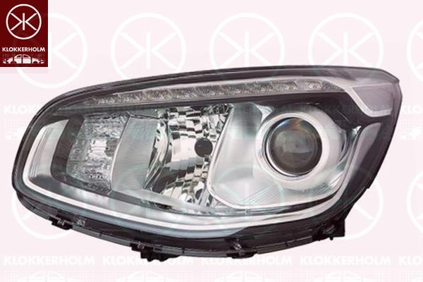 Headlight, Left, Illuminance [lx]: 20, H7/H7, with daytime running light (LED), Housing Colour: black, without motor for headlamp levelling, Seogu, 92101B2740 (KIA), 92101-B2740 (KIA)