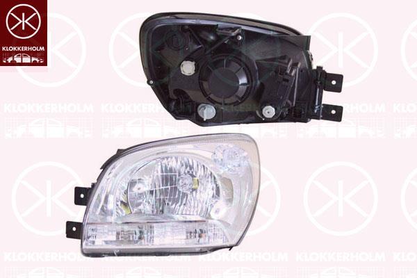 Headlight, Right, Illuminance [lx]: 17.5, H4, without motor for headlamp levelling, 92102 1F021 (KIA), 92102-1F010 (KIA), 921021F011 (KIA)