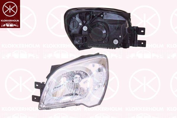 Headlight, Right, Illuminance [lx]: 17.5, H4, Indicator Colour: Crystal clear, without motor for headlamp levelling, 92102 1F511 (KIA), 92102-1F511 (KIA)