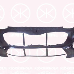 Bumper, Front, Smooth, black, with hole(s) for parking distance control, 86510F1510 (KIA)