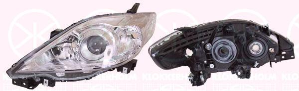 Headlight, H7/HB3, with motor for headlamp levelling, Right, Illuminance [lx]: 12.5, Housing Colour: chrome, CD85-51-0K0B (MAZDA), CD85510K0C (MAZDA)