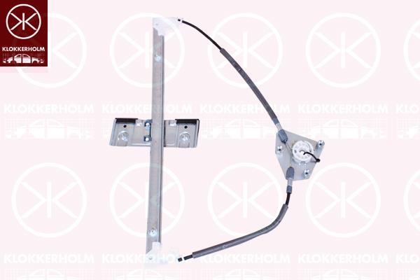 Window Regulator, 4/5-drs, without electric motor, Electric, Left Front, DD1458560F (MAZDA), DD1458590 (MAZDA), DD1458590B (MAZDA), DD1458590C (MAZDA), DD1458590D (MAZDA)