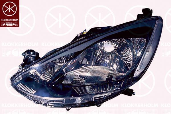 Headlight, Right, Illuminance [lx]: 17.5, H4, Housing Colour: black, without motor for headlamp levelling, DF71510K0C (MAZDA), DF71510K0G (MAZDA), DF71-51-0K0N (MAZDA), DF71510KOC (MAZDA), DF95-51-0K0C (MAZDA), DF95510K0D (MAZDA), DF95510K0E (MAZDA), DF95510K0F (MAZDA), DF95-51-0K0F (MAZDA), DFY1-51-0K0 (MAZDA)