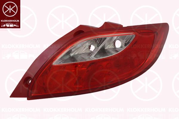 Tail Light Assembly, without bulb holder, Right, D65151150B (MAZDA), D65151150C (MAZDA), D651-51-150C (MAZDA), D65151150D (MAZDA), D65151150E (MAZDA), D651-51-150F (MAZDA), D65151150G (MAZDA), D651-51-150G (MAZDA), D65151150H (MAZDA), D651-51-150H (MAZDA), D65151150J (MAZDA), D651-51-150J (MAZDA), D65151150K (MAZDA), D65151150L (MAZDA), D65151150M (MAZDA), D651-51-170C (MAZDA), D65151170D (MAZDA), D65151170E (MAZDA)