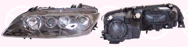 Headlight, H1/H1, with motor for headlamp levelling, Right, Illuminance [lx]: 17.5, Housing Colour: dark grey, GR1B510K0 (MAZDA), GR1B510K0B (MAZDA), GRYB510K0 (MAZDA)