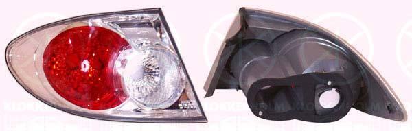 Tail Light Assembly, without bulb holder, Left, Outer section, Housing Colour: chrome, GJ6A51160E (MAZDA), QJ6A51160E (MAZDA)