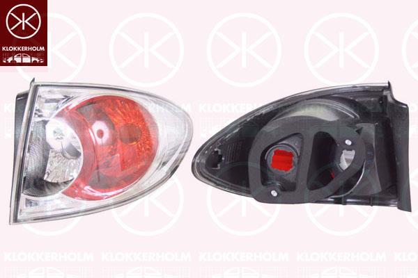 Tail Light Assembly, without bulb holder, Right, Outer section, Housing Colour: chrome, G21B51150B (MAZDA)