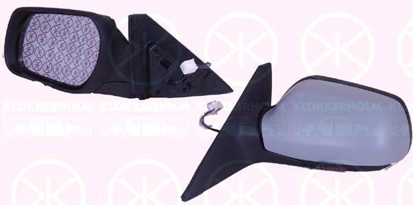 Exterior Mirror, w/primer, for electric mirror adjustment, Convex, Left, GJ6A 69 18ZE (MAZDA), GJ6A6918ZB (MAZDA)