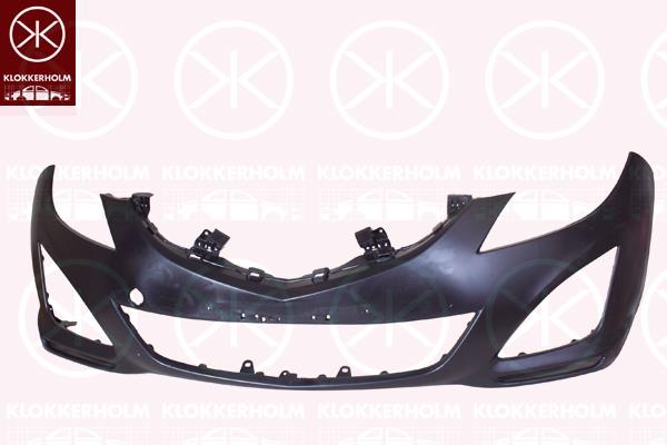 Bumper, w/primer, Front, with hole(s) for parking distance control, with hole(s) for washer nozzle, GDK4-50031 (MAZDA), GDK4-50-031D-BB (MAZDA), GDK450031E8N (MAZDA), GDK450031E8P (MAZDA), GDK4-50-031EBB (MAZDA), GS1D50031FAA (MAZDA), GSYL-50-031B (MAZDA)