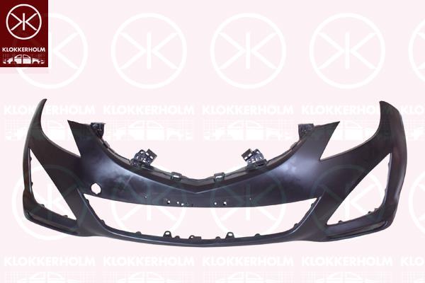 Bumper, w/primer, Front, with hole(s) for washer nozzle, GDK4-50031 (MAZDA), GDK4-50-031D-BB (MAZDA), GDK450031E8N (MAZDA), GDK450031E8P (MAZDA), GDK4-50-031EBB (MAZDA), GS1D50031FAA (MAZDA), GSYL-50-031B (MAZDA)