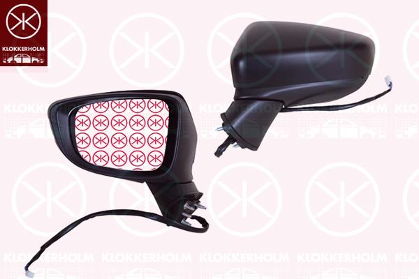 Exterior Mirror, Right, for electric mirror adjustment, Electronically foldable, Number of pins: 8, with indicator, Heatable, Convex, w/primer, GHR169121A (MAZDA), GHR1-69-121A (MAZDA), GHR169121B (MAZDA), GHR169121D (MAZDA), GHR169121E (MAZDA), GHR1-69-121F (MAZDA), GHR169121G (MAZDA), GHR169121H (MAZDA), GHR169121J (MAZDA), GHR169121K (MAZDA)