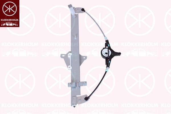 Window Regulator, 4-dr, without electric motor, Electric, Right Front, GHP958590 (MAZDA), GHP958590A (MAZDA)