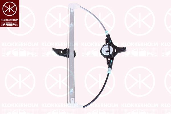 Window Regulator, 4-dr, without electric motor, Electric, Left Rear, GHP973590B (MAZDA)