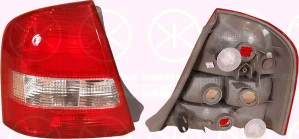 Tail Light Assembly, without bulb holder, white/red, Left, BJ1V51160 (MAZDA), BM8V51160 (MAZDA)