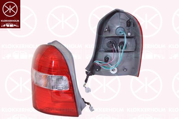 Tail Light Assembly, without rear fog light, with bulb holder, white/red, Left, not ECE approved, B25R51160C (MAZDA)